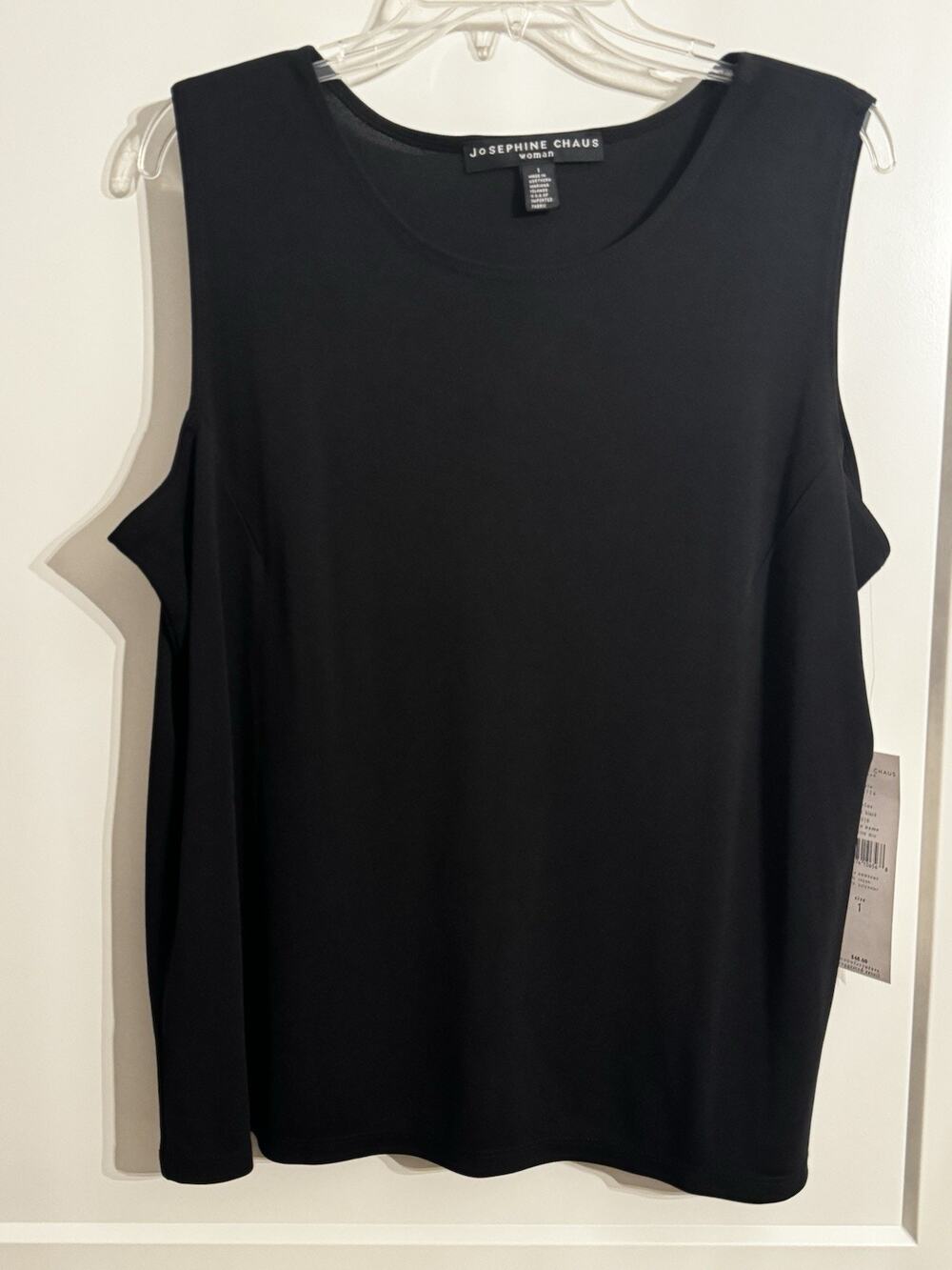 JOSEPHINE CHAUS True Black Sleeveless Shell Tank Women’s Top Sz 1 Capsule Office